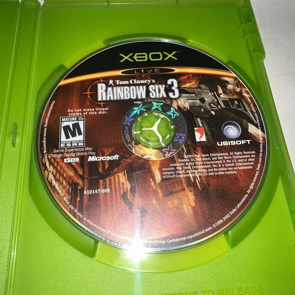 Tom Clancy's Rainbow Six 3 (Microsoft Xbox, 2003) Complete CIB W/ Reg Card EUC